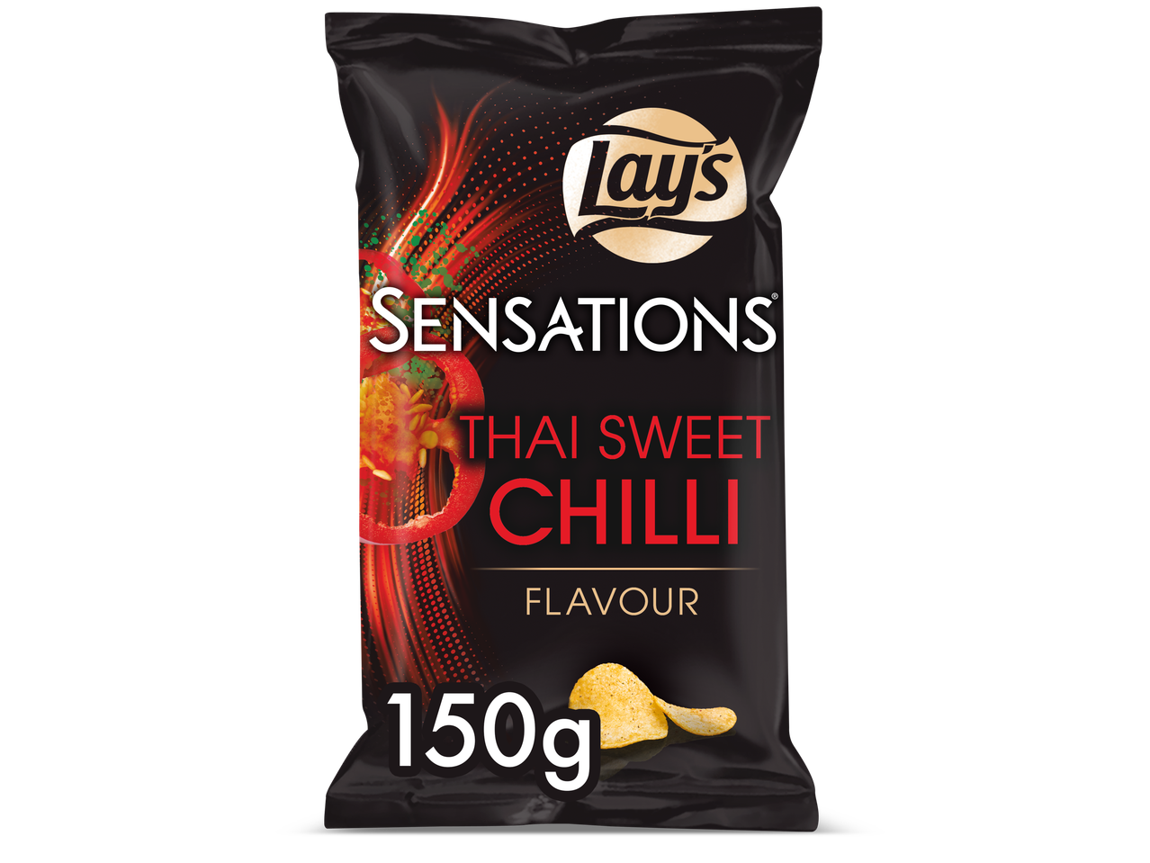 Lay's Sensations Thai Sweet Chilli chips, zak van 150g.