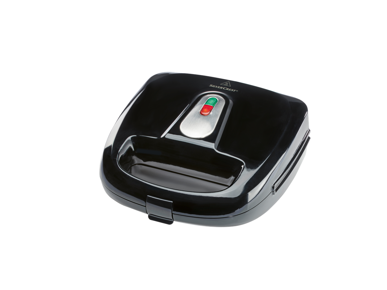 Црни SilverCrest тостер за сендвиче.