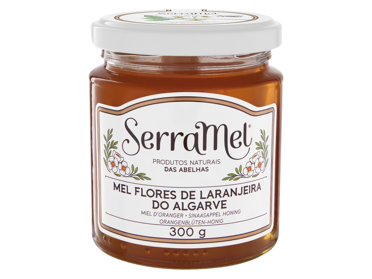 Serramel oranjebloesemhoning uit de Algarve, pot van 300g.