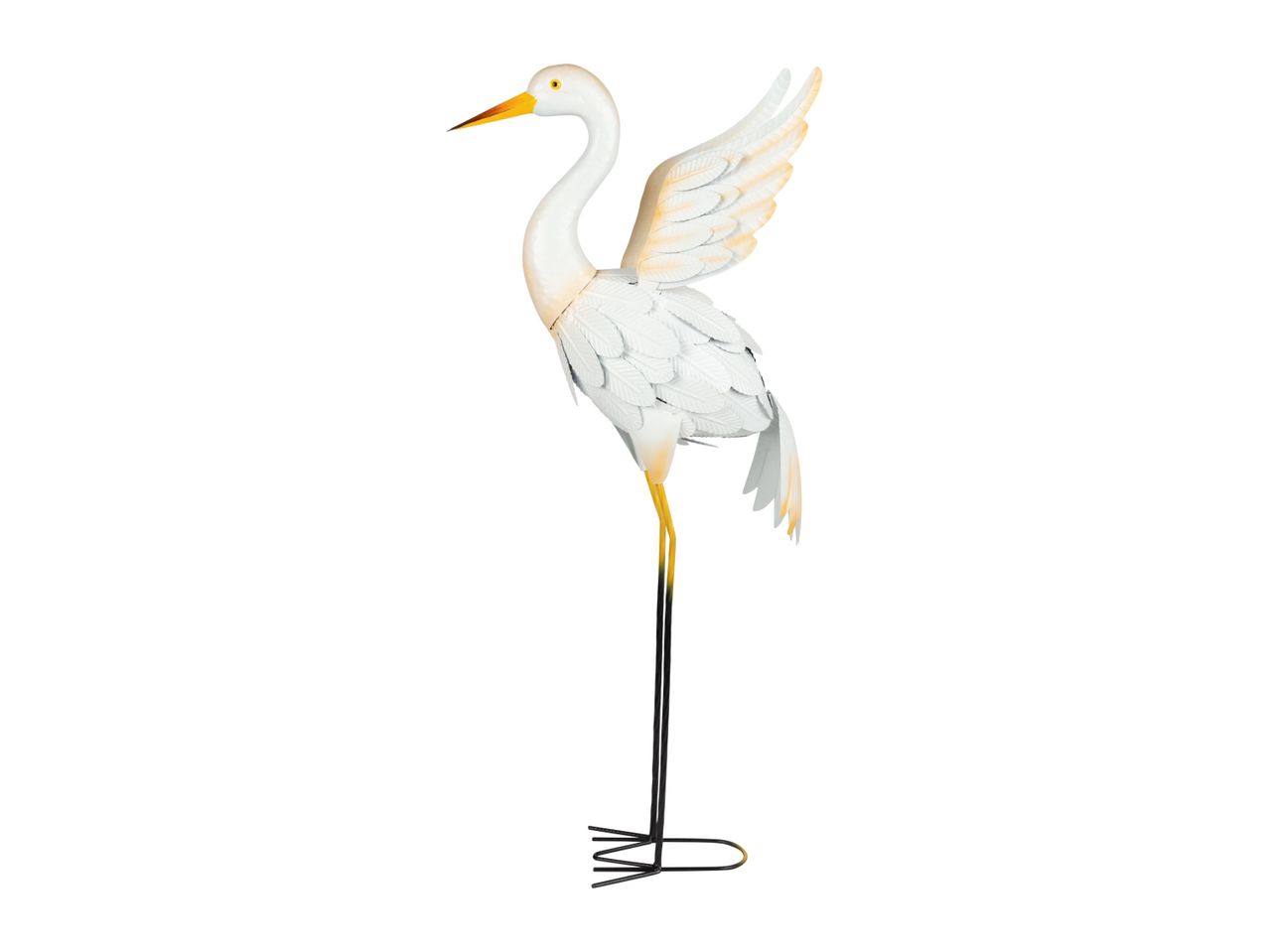 Go to full screen view: Livarno Home Metal Heron Bird Ornament - White - Image 1