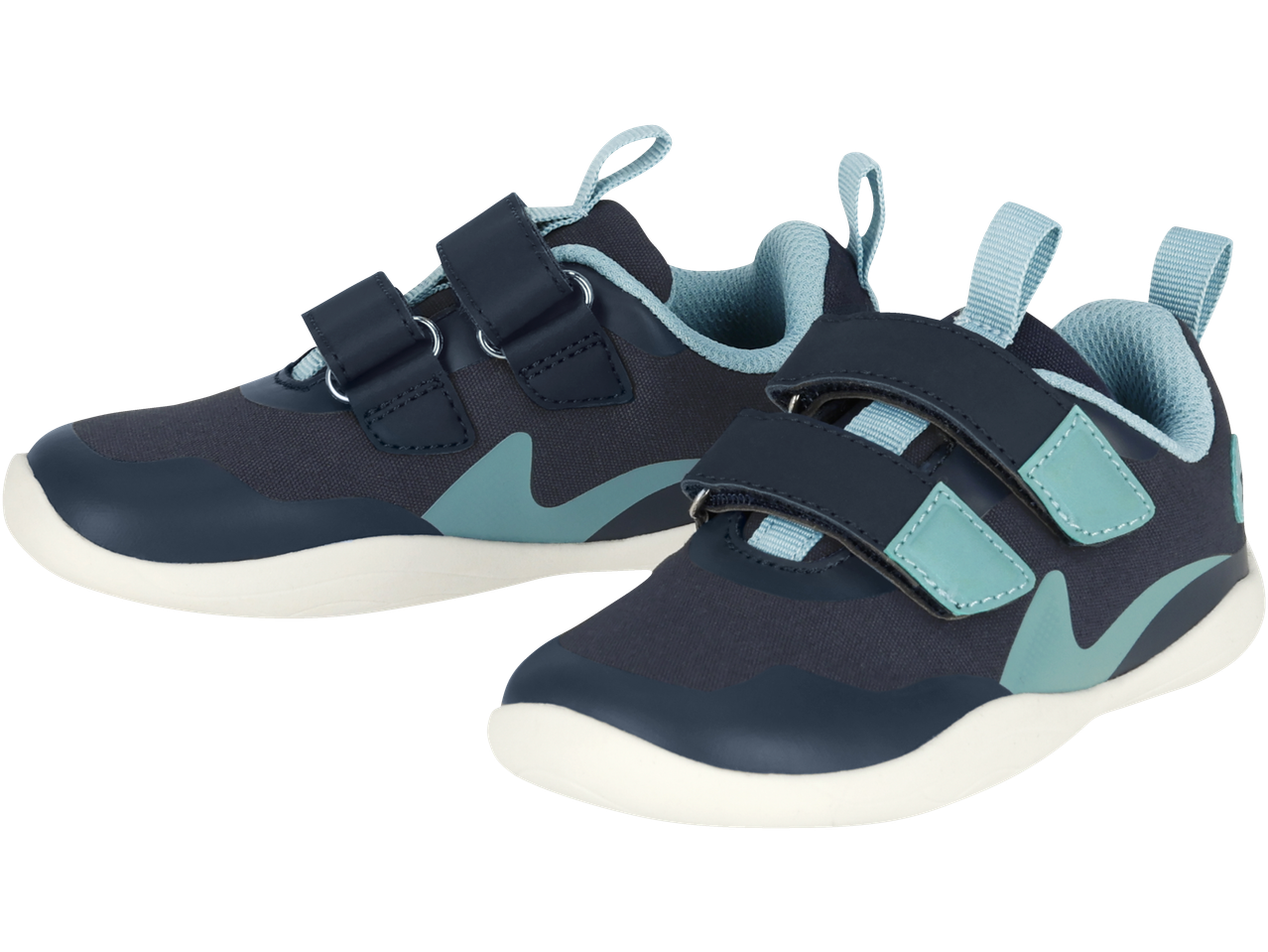 Încălțăminte copii LUPILU albastră cu detalii turcoaz și închidere cu velcro