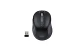 Mouse wireless nero con ricevitore USB.