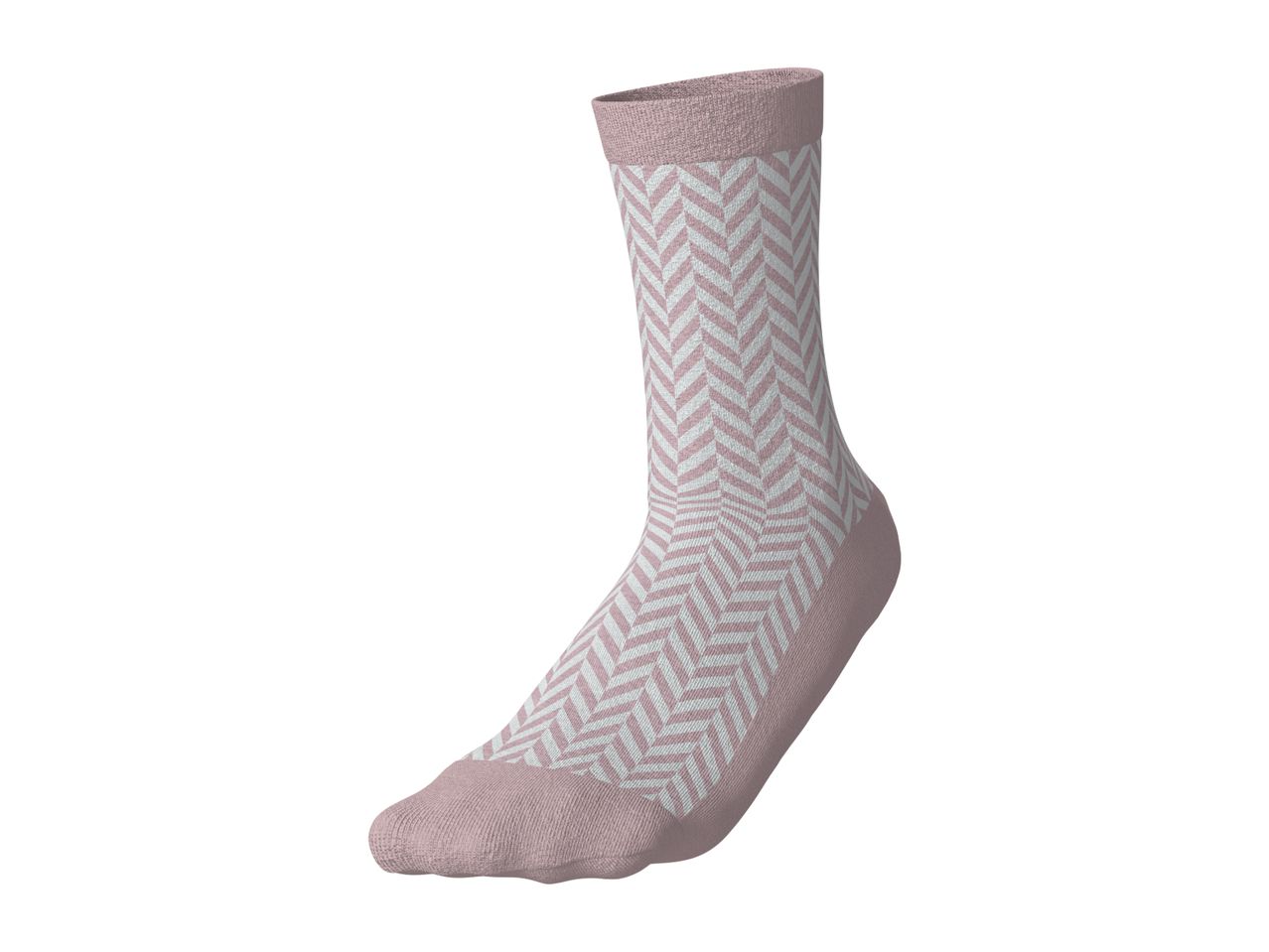 Pink and white chevron patterned sock