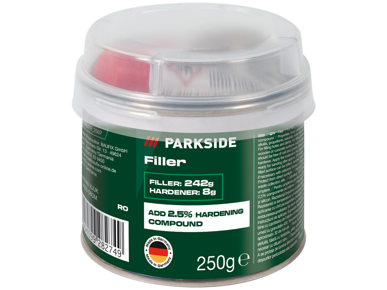 PARKSIDE Chit cu întăritor, 250g, pentru umplerea găurilor și denivelărilor pe diverse suprafețe.