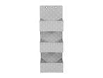 Grey woven over-door hanging organiser with three storage pockets