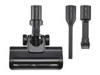 Vacuum cleaner accessories: a floor brush, a crevice nozzle, and a multi-brush.
