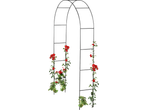 Arco de rosas Livarno com rosas vermelhas trepadeiras, ideal para jardins.