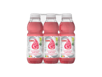 Vier flesjes Saskia framboos-granatappel vitamine drank.