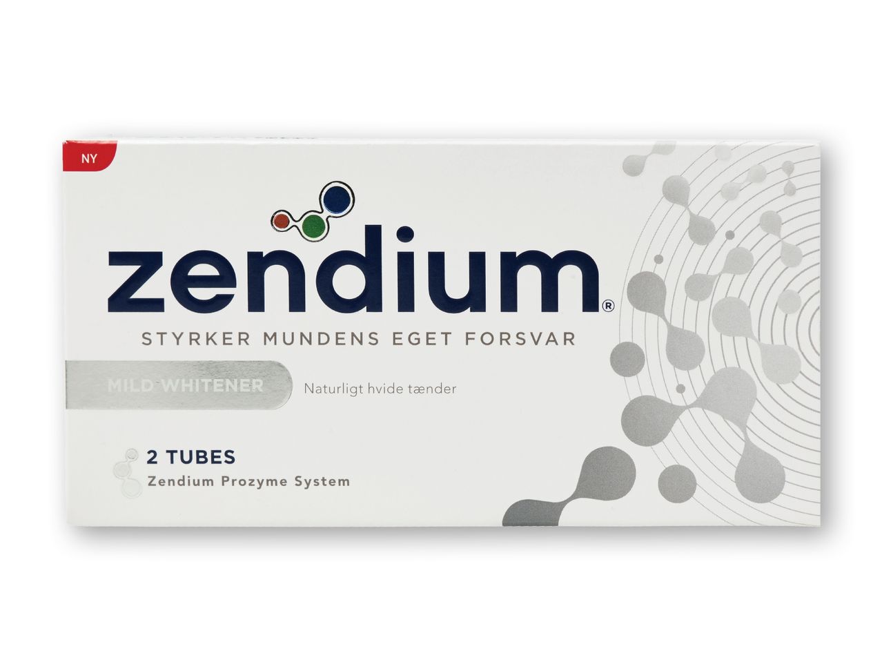 Zendium fordøjelsesstøttetabletter i æske.