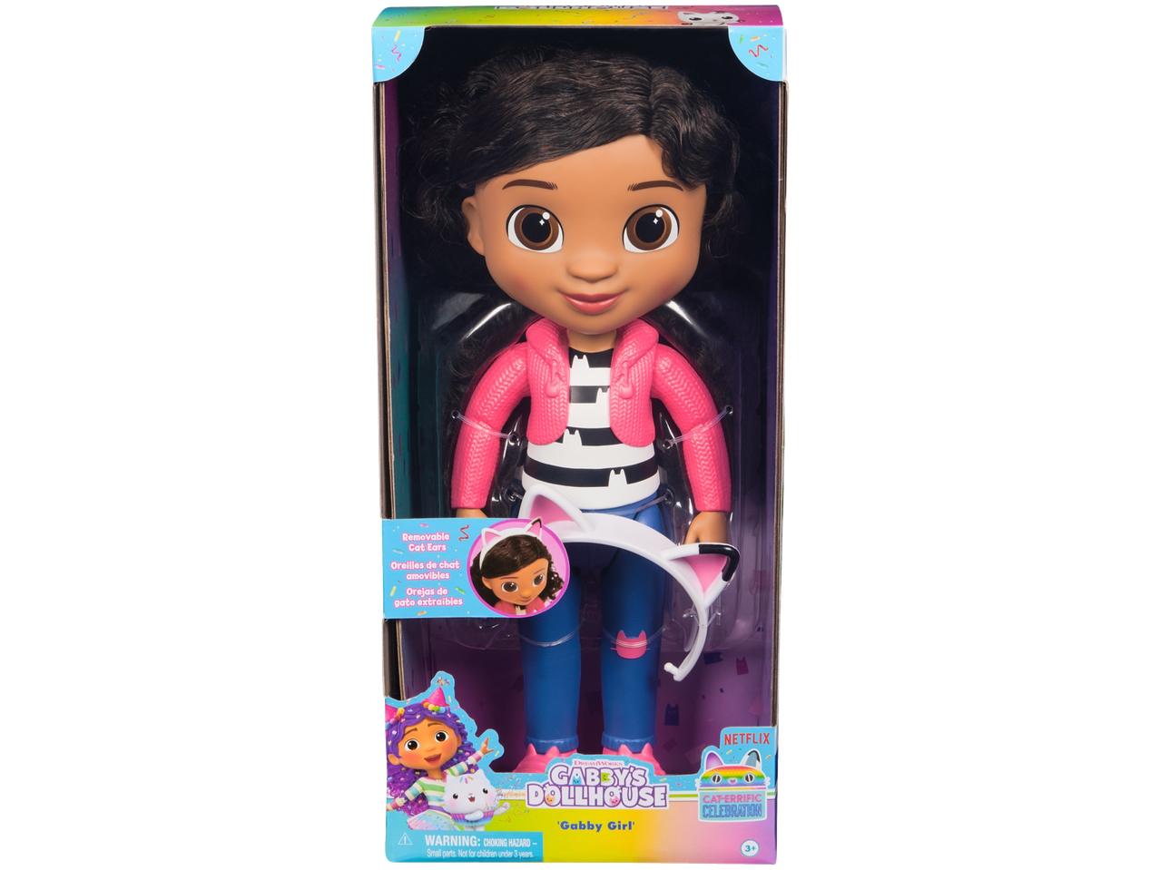 Gabby's Dollhouse 'Gabby Girl' lėlė su nuimamomis kačių ausimis pakuotėje