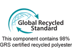 Global Recycled Standard Component contains 98% GRS certified recycled Polyester