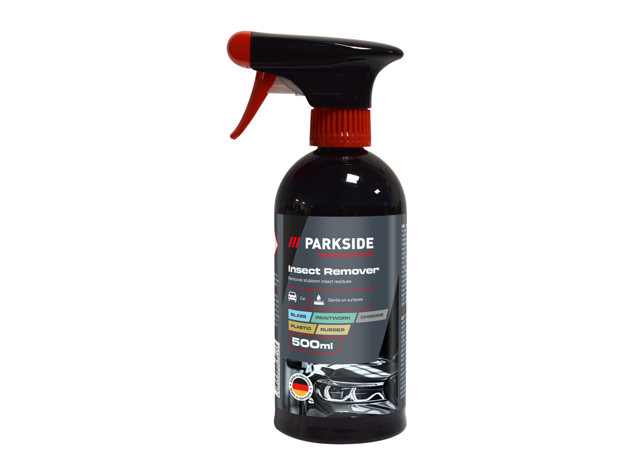 PARKSIDE PERFORMANCE removedor de insetos 500 ml para carros, vidro, pintura, cromo, plástico e borracha.