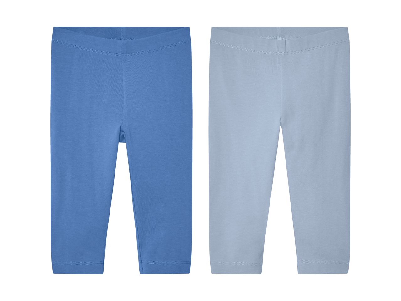 To par baby leggings i blå og lyseblå.