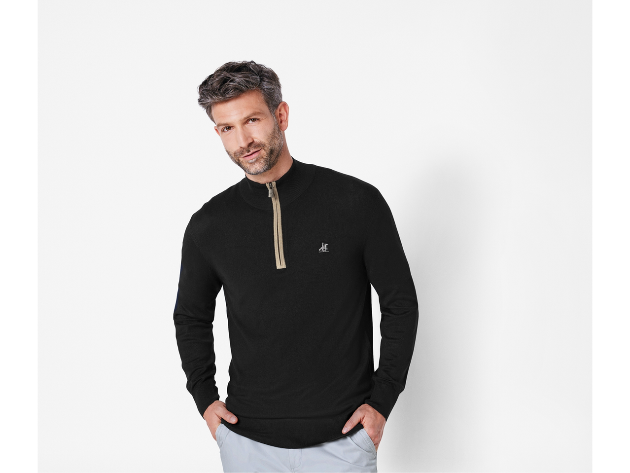 U.S. GRAND POLO DLA LIVERGY® Sweter męski ze stójką