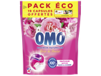 Sachet de lessive en capsules OMO aux essences naturelles de rose et lilas blanc, 48 capsules.