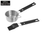 Grill Meister basting pot and brush set with measuring marks