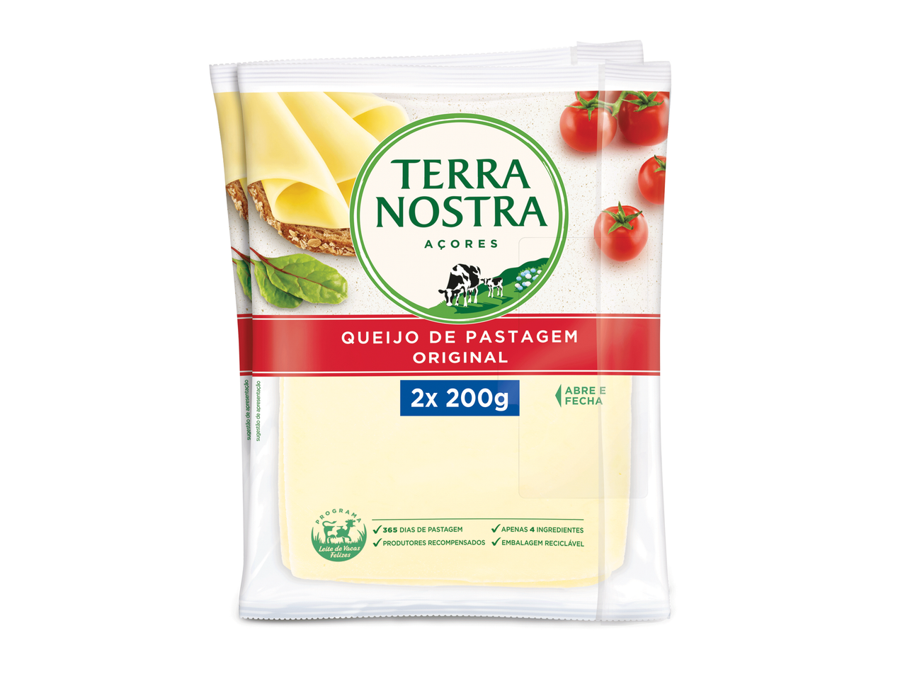 Queijo Terra Nostra, 2 pacotes de 200g.