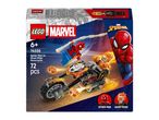 Toy set box featuring Spider-Man and Ghost Rider with a motorcycle, 72 pieces, for ages 6+