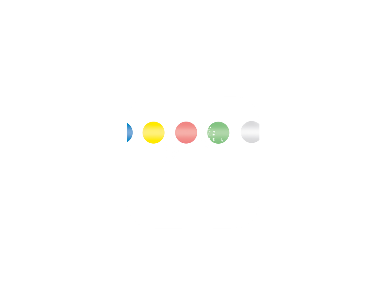 App icon with colorful dots and abstract patterns on a white background.