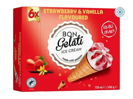 Ice Cream Cones Strawberry 6 Pack