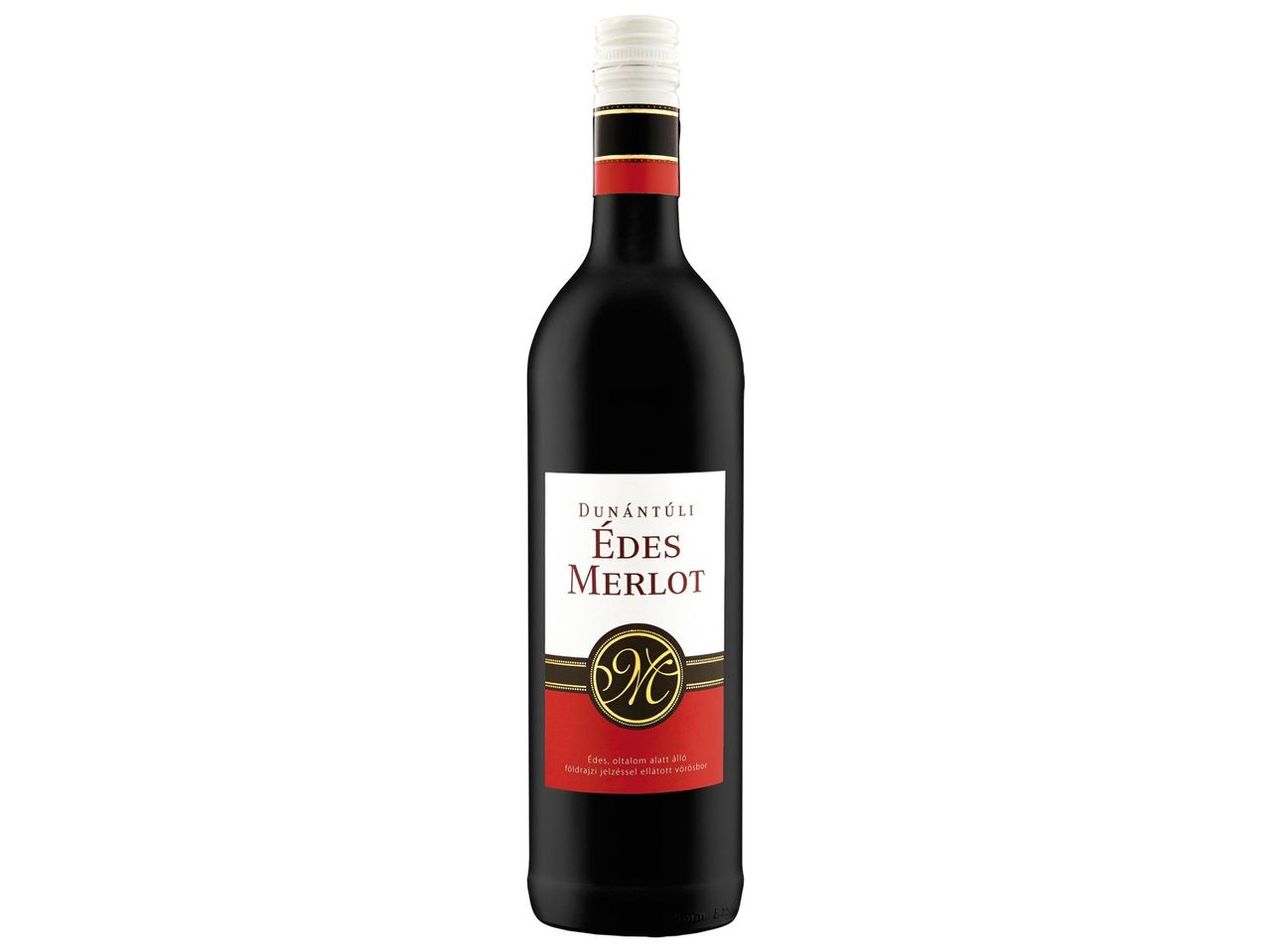 Dunántúli Édes Merlot vörösboros üveg.
