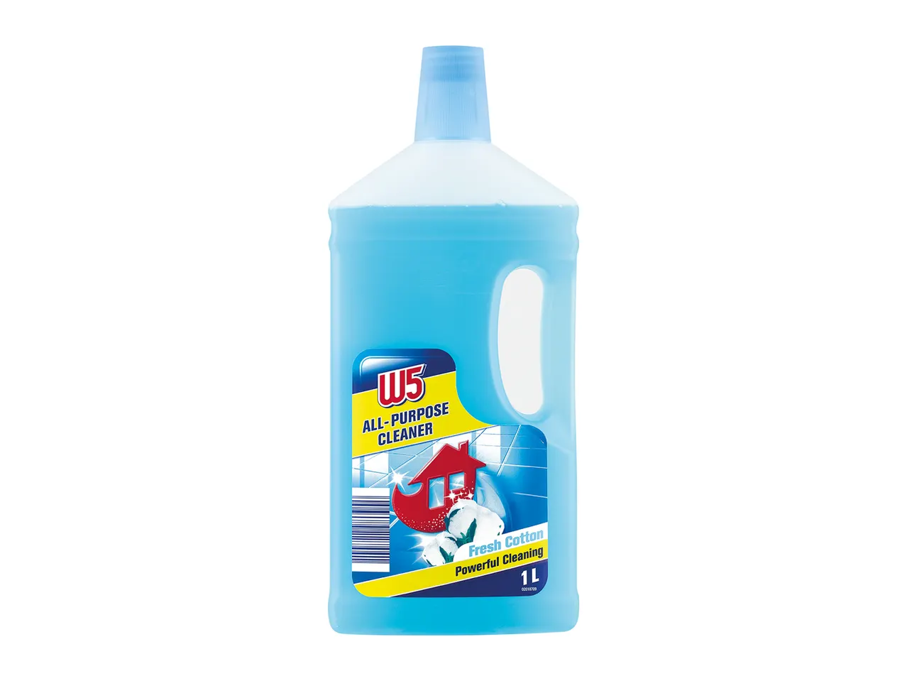 W5 all-purpose cleaner, fresh cotton scent, 1 liter.