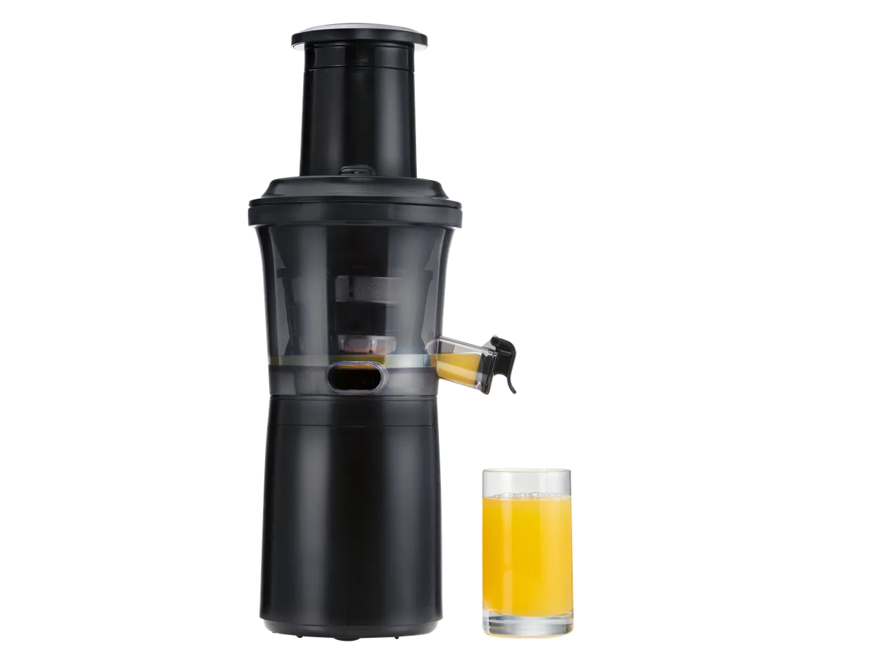 Silvercrest® lėtaeigis sulčiaspaudė su stikline apelsinų sulčių
