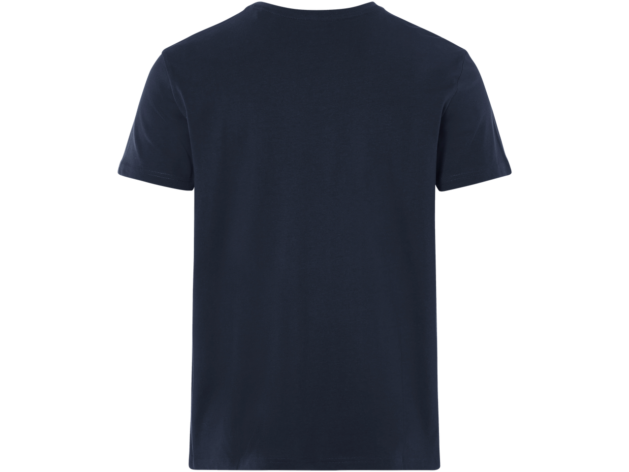 Tumši zils īsām piedurknēm T-krekls.