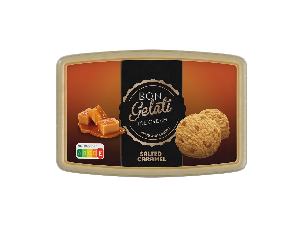 Sorvete Bon Gelati de caramelo salgado.