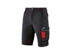 Pantaloni scurți de lucru negri cu detalii roșii și buzunare laterale.