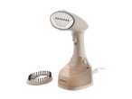SILVERCREST® Garment Steamer with brush attachment on a black background.