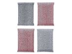 Four striped cleaning scouring pads in gray and red.