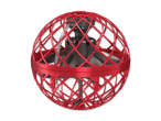 Roter, kugelförmiger Mini-Drohnen-Hubschrauber mit Gitterkäfig und Propeller
