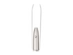 Illuminated tweezers with slanted tips for precise hair removal.