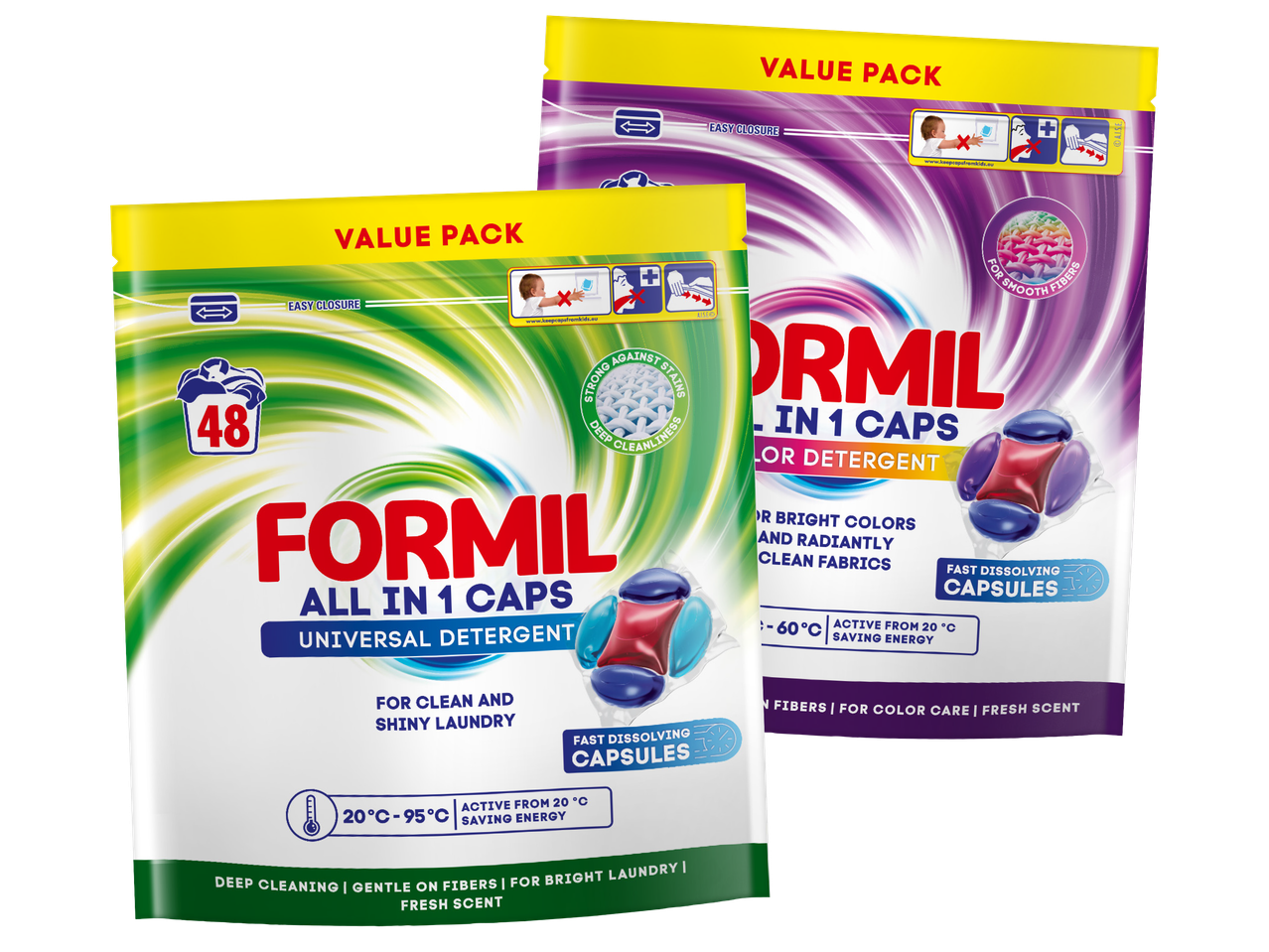 Formil All in 1 Caps Universal and Color Detergent Value Packs