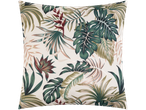 Almofada com estampa tropical de folhas.