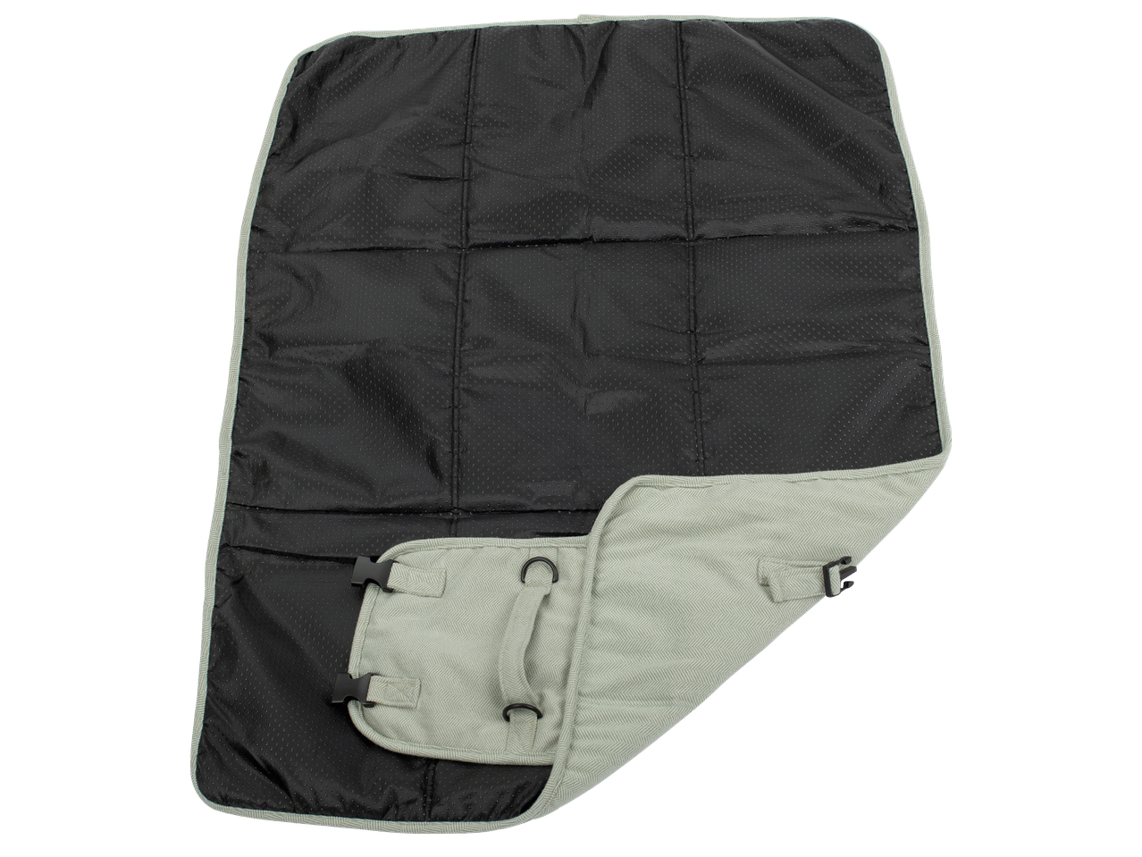 Черна подложка за кола с противоплъзгащо покритие и светлосив кант