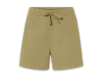 Beigefarbene Joggingshorts mit Kordelzug.