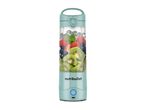 A portable personal blender with pre-cut fruits inside.