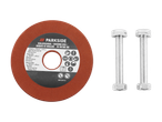 Disc abraziv Parkside PA 104 WA 100 și doi șuruburi.