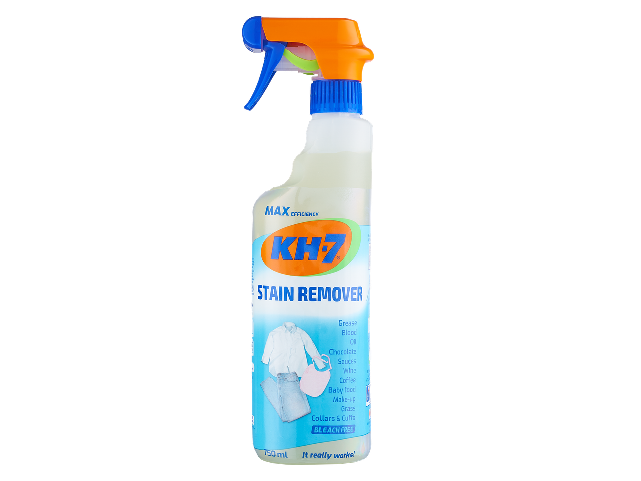 KH7 dėmių valiklis – 750 ml buteliukas su purškikliu.