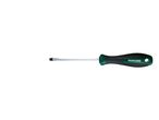 Parkside flathead screwdriver with green and black handle