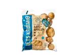 Zak extra grote, kruimige aardappelen met bereidingswijze en 'Planet Proof' keurmerk.