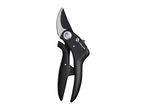 Black bypass pruning shears with silver blades