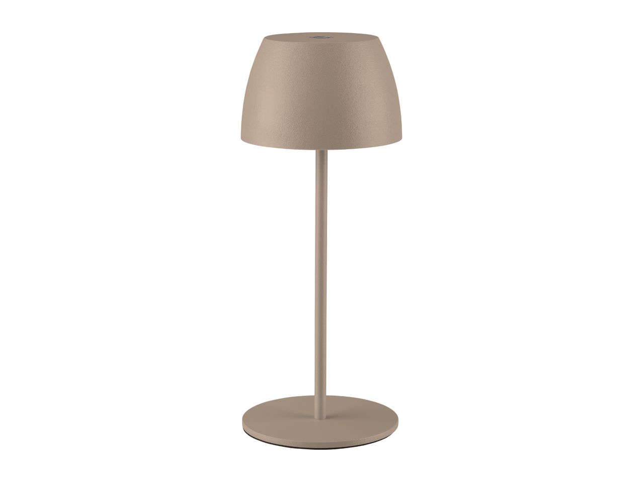 Beige cordless LED table lamp with a textured finish
