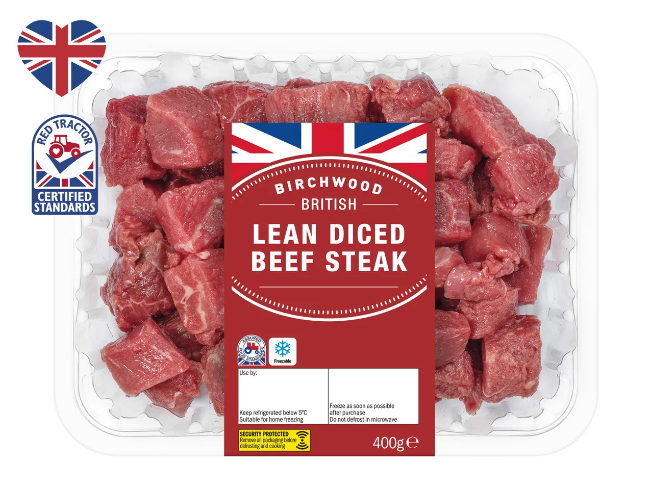 Go to full screen view: Birchwood British Lean Diced Beef Steak - Image 1