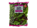 Embalagem de Salada Ibérica Chef Select com alface verde, roxa e rúcula.