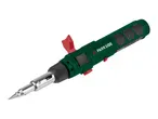 Gas soldering iron with a red trigger and black grip pads