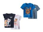 Zwei Paw Patrol T-Shirts für Jungen und zwei für Mädchen.