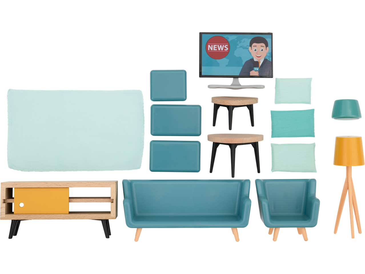 Móveis/Bonecos Miniatura em Madeira